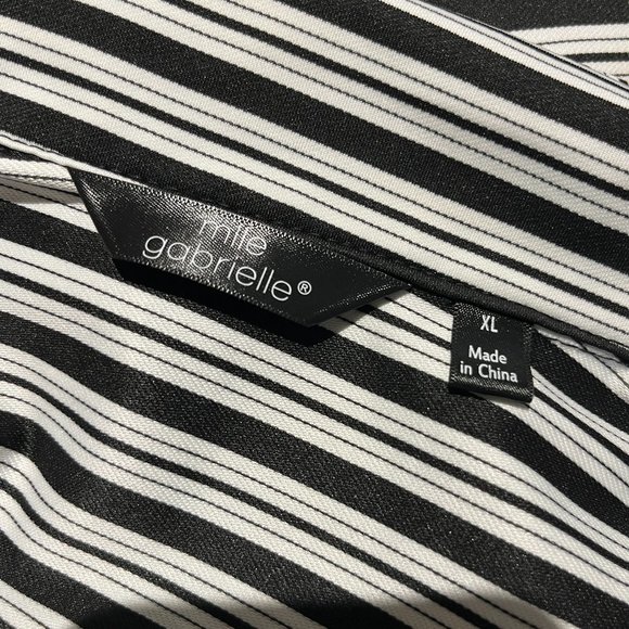 MLLE GABRIELLE Dress Size XL Vertical Stripes Adjustable 3/4 Sleeves - Picture 10 of 12